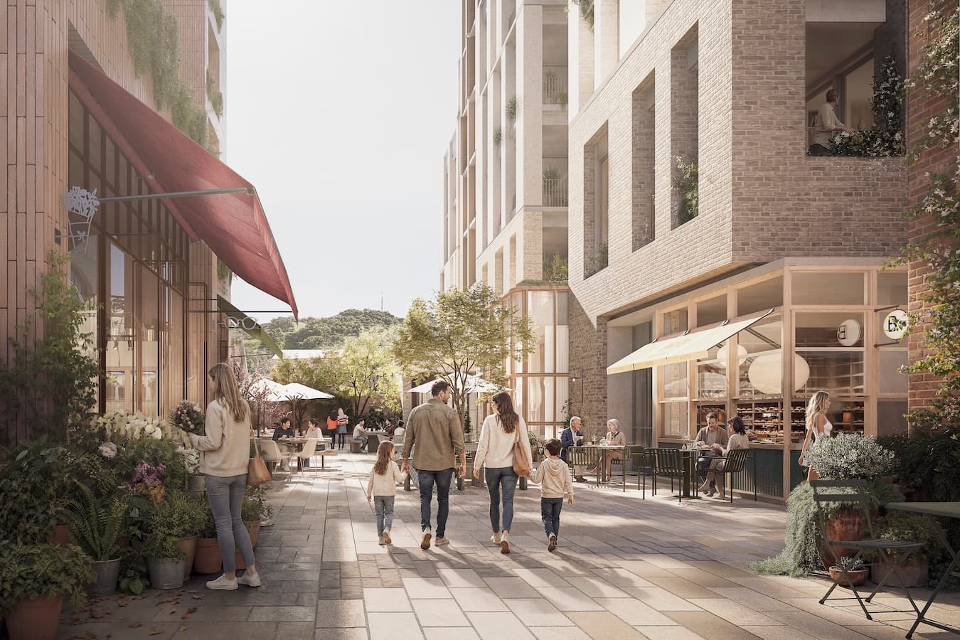 At the centre of the precinct, the courtyard becomes the village heart, a place for gathering, celebration and connection, anchored by a clear view to Takarunga / Mount Victoria.